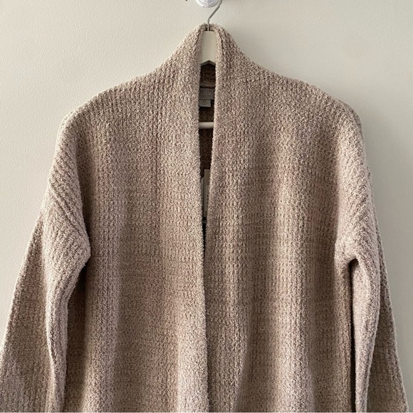 NEW Barefoot Dreams CozyChic Long Weekend Cardigan Sweater Khaki Tan Women’s XS - Picture 2 of 7